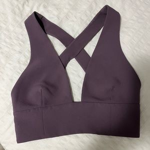 Wilfred Deep Plum Cross-Back Crop Top